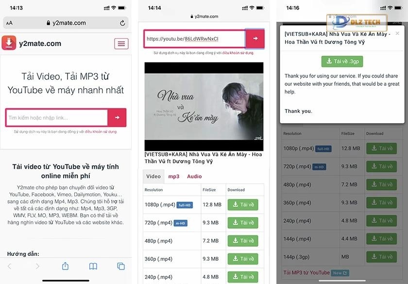 Chọn tải về để bắt đầu quá trình tải video