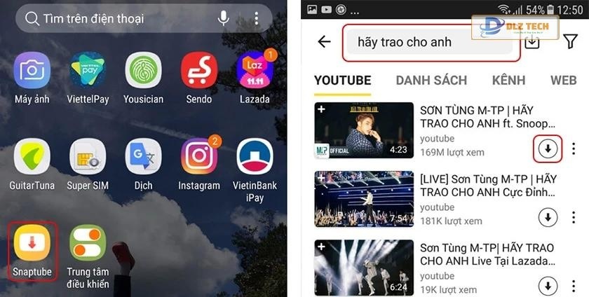 Cách tải nhạc từ youtube về điện thoại Android qua ứng dụng Snaptube
