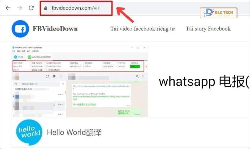 Truy cập FBVideoDown để tải video