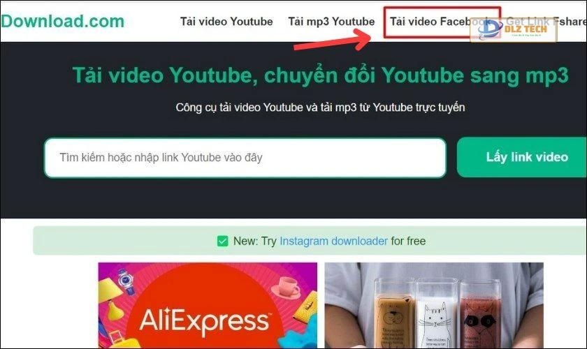 Chọn Tải video Facebook tại X2Download