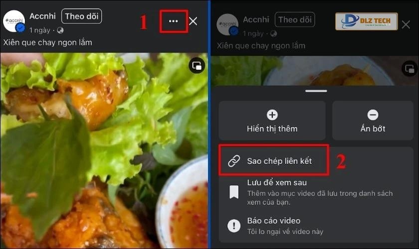 Chọn sao chép liên kết