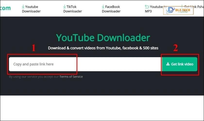 Dán link vào ô tải video