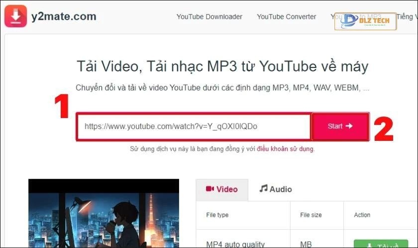 Cách tải video YouTube bằng PC trên web Y2Mate