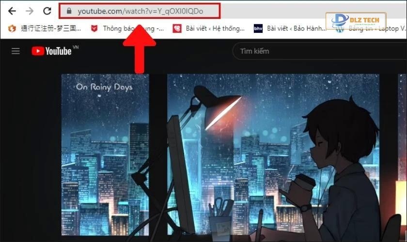 Copy đường link của video Youtube cần tải về laptop
