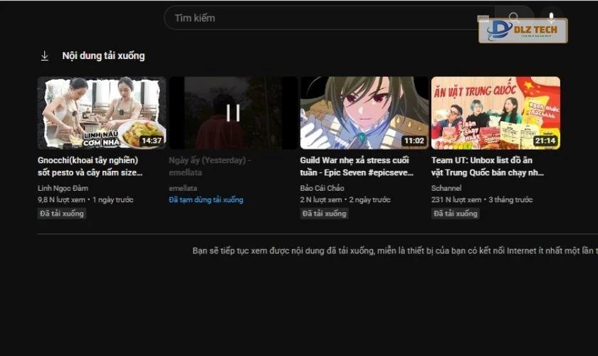 Xem danh sách video đã tải từ Youtube
