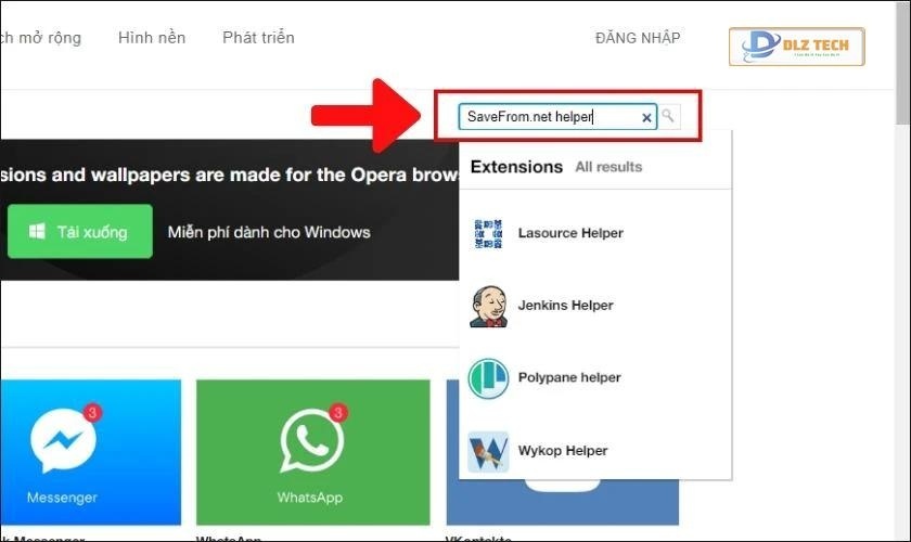 Cài đặt tùy chọn tiện ích Chameleon để tải video về laptop