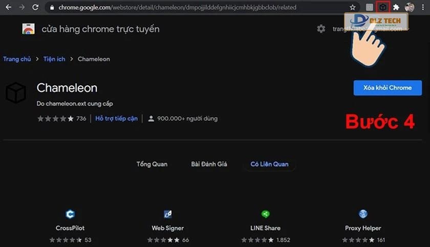 Nhấn vào biểu tượng Chameleon