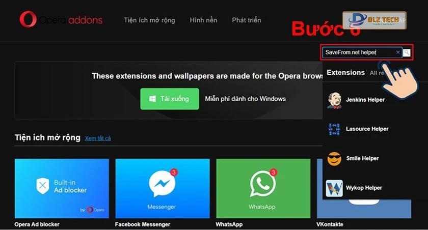 Nhập từ khóa SaveFrom.net helper