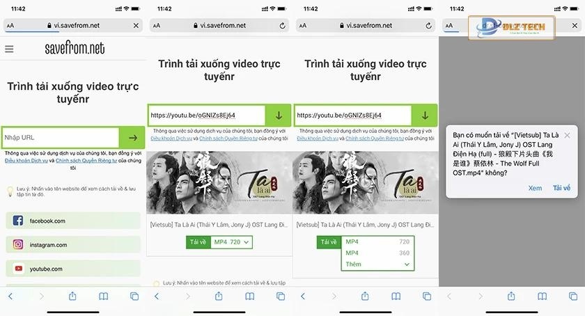 Tải video Youtube về iPhone, Android qua website