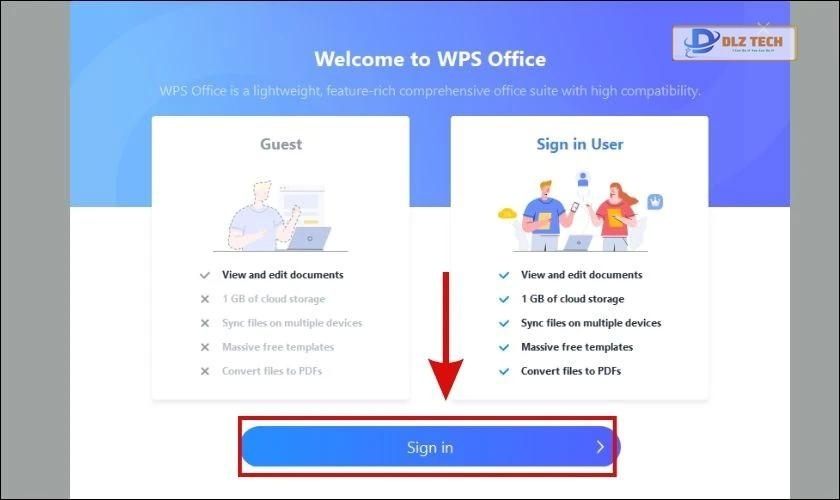đăng nhập tài khoản wps office
