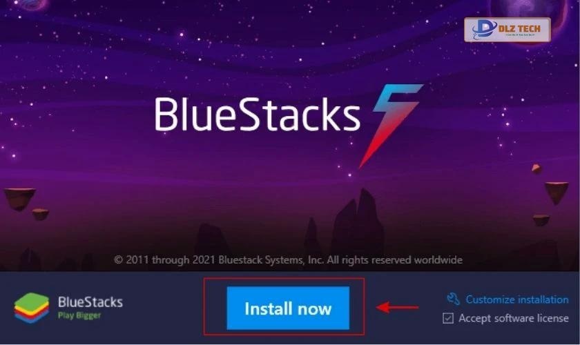 Chọn lệnh Install now để cài đặt file giả lập