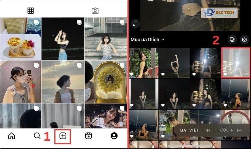 Chọn biểu tượng để tạo bài viết