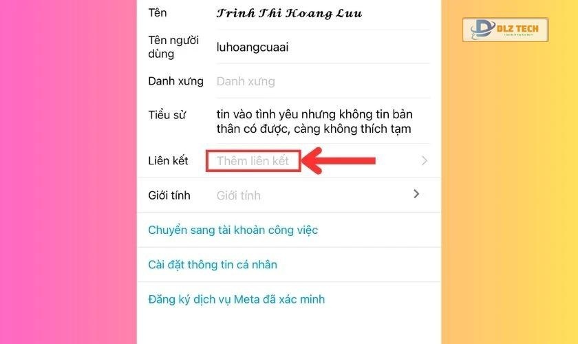Thêm liên kết vào tài khoản Instagram
