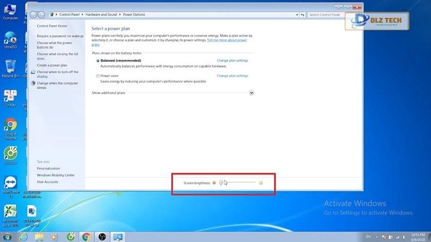 Tăng giảm độ sáng màn hình laptop, máy tính Win 7