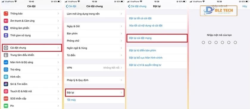 Cài đặt lại thiết lập mạng cho điện thoại iPhone