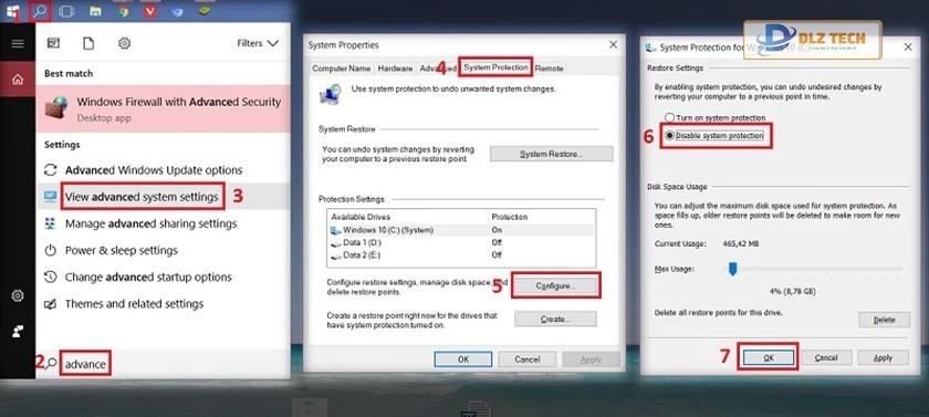 Tắt System Restore