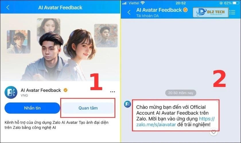 Truy cập vào đường link trò chuyện với AI Avatar Feedback