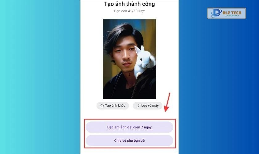 Chọn mục Đặt làm ảnh đại diện 7 ngày để thay avatar Zalo