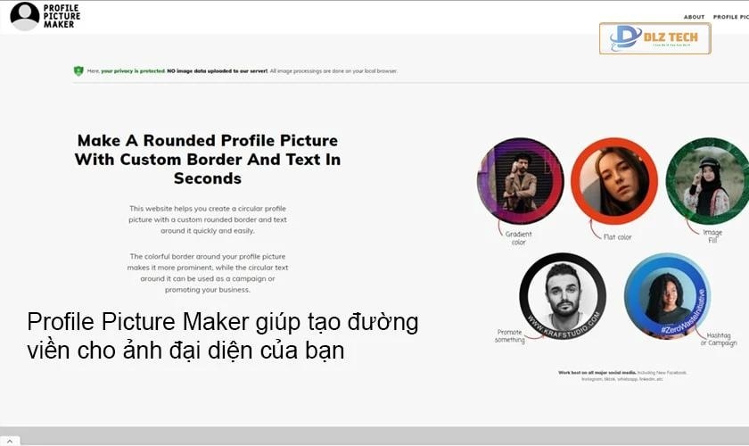 Tạo avatar đẹp bằng Profile Picture Maker