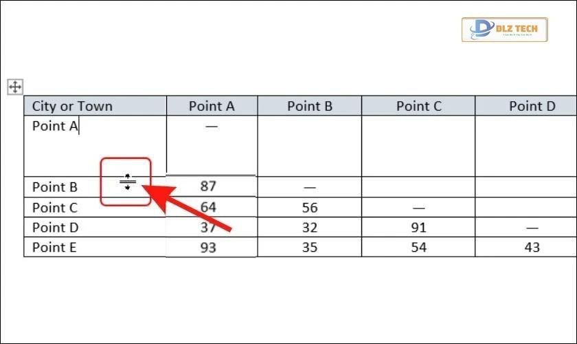 cách điều chỉnh độ cao của hàng ở bảng trong word