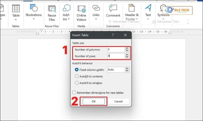 nhập cấu trúc bảng