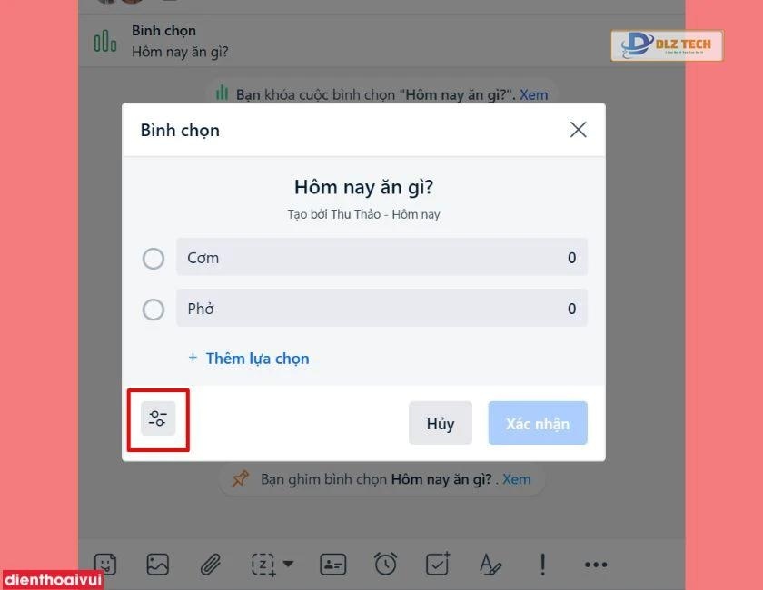 Cách khóa bình chọn Zalo trên máy tính - Bước 1