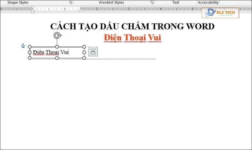 giao diện khi thực hiện điền tên trong text box
