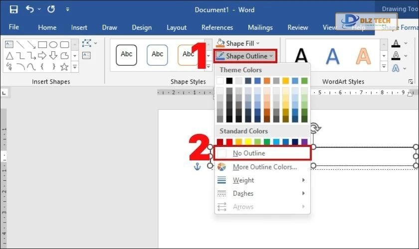 hướng dẫn hai bước để xóa viền khung text box