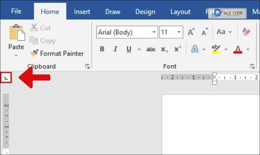 nhấp vào tab để canh lề khi thực hiện cách tạo dấm chấm trong word