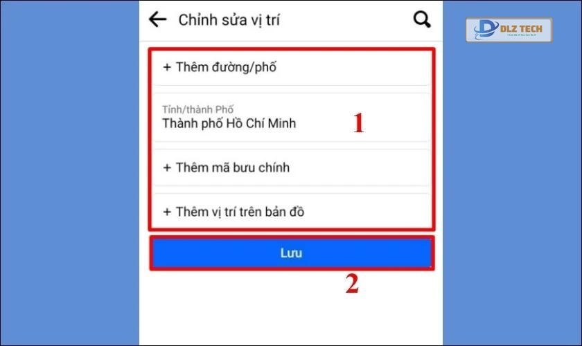 Nhấn lưu để hoàn tất cập nhật lại địa chỉ chính xác