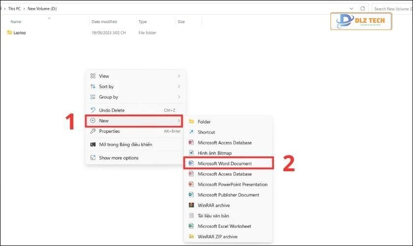 Cách tạo file Word trên máy tính