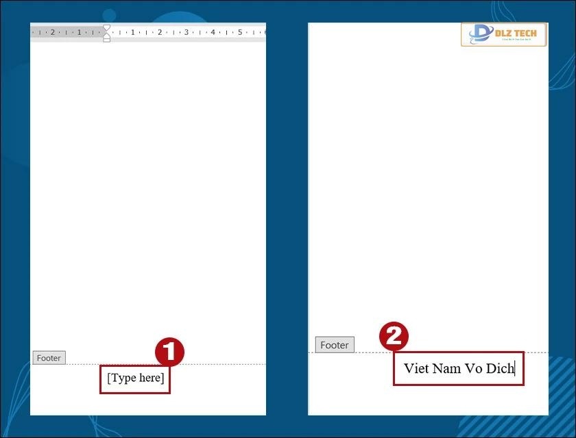 chỉnh footer trong word