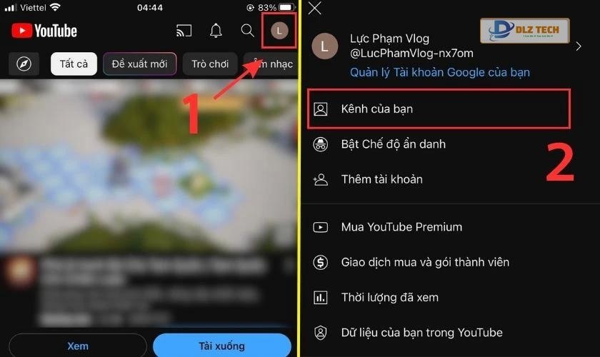 Thiết lập kênh trên điện thoại