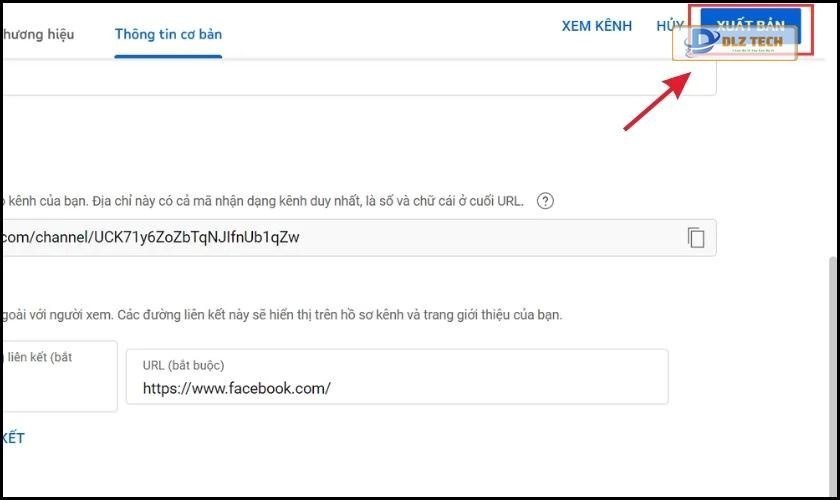 Nhấn Xuất bản để hoàn tất