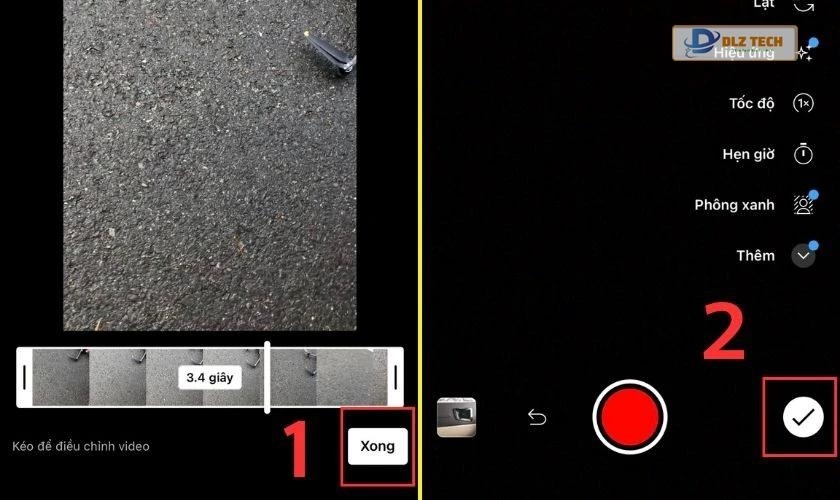 Điều chỉnh video và nhấn Xong