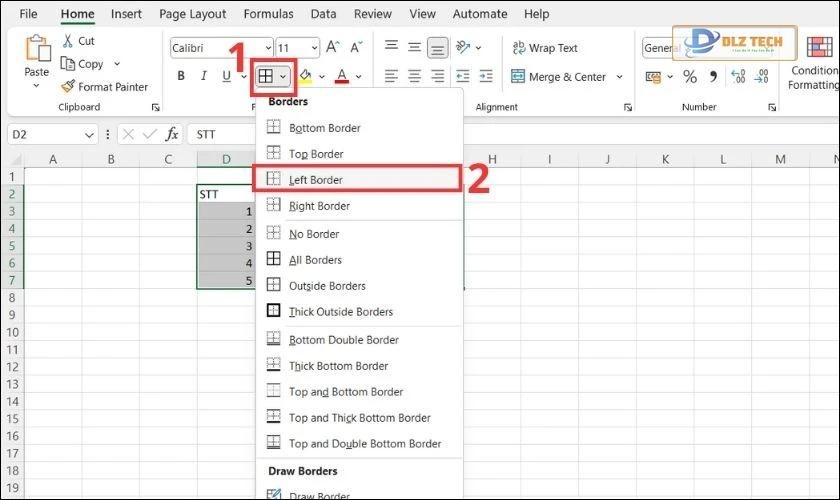 Cách xóa đường viền trong Excel