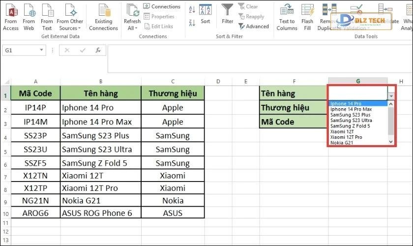 cách tạo list đã có sẵn dữ liệu