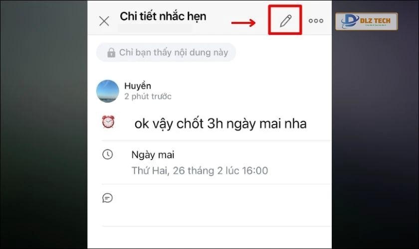 Bắt đầu chỉnh sửa nhắc hẹn