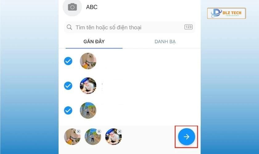 Hoàn tất tạo group Zalo trên điện thoại
