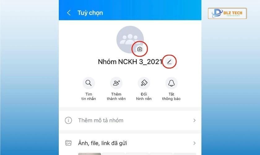 Đổi ảnh đại diện nhóm Zalo