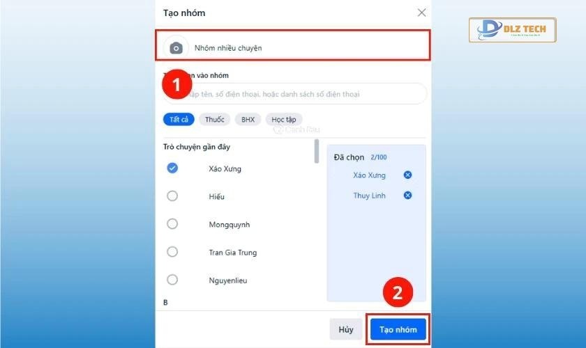 Lập group trên Zalo bằng máy tính 2