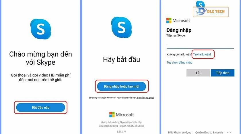 Cách tạo tài khoản Skype trên điện thoại bằng số điện thoại