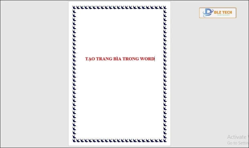 Hoàn thành cách tạo trang bìa trong Word