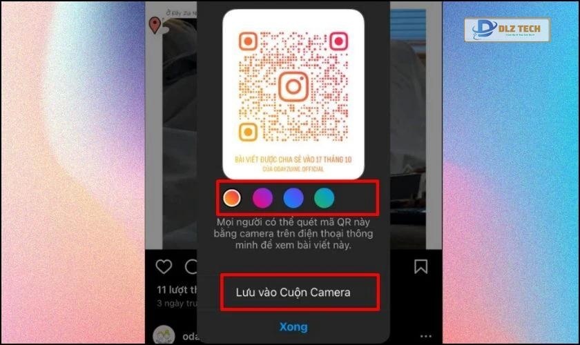 Chọn vào mục Mã QR