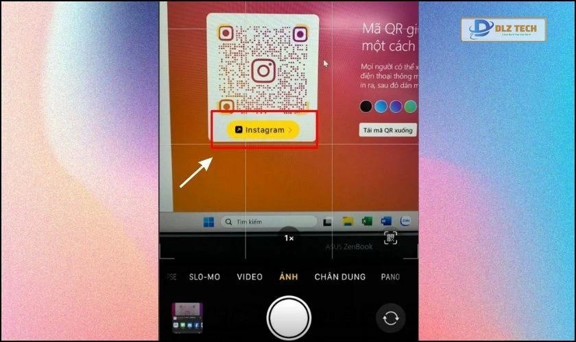 Quét QR Instagram trực tiếp bằng camera điện thoại
