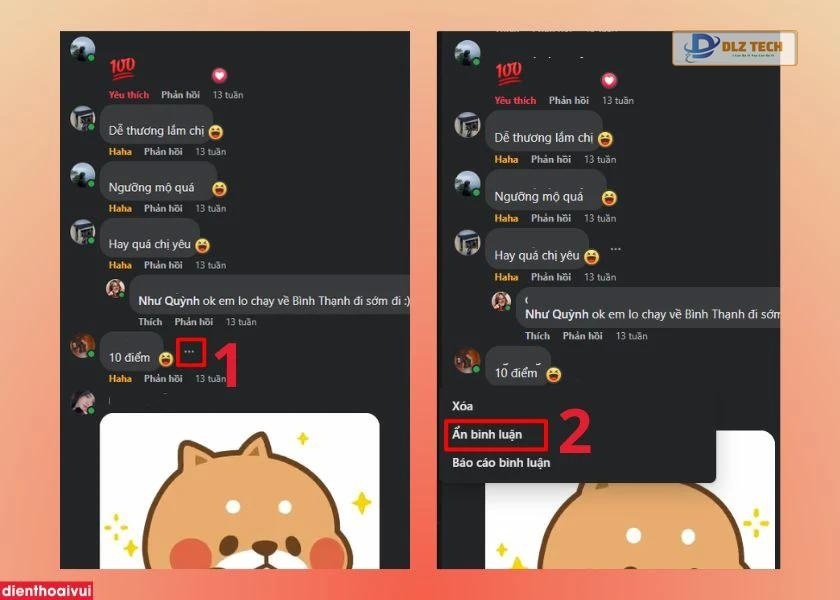 Ẩn bình luận Facebook trang cá nhân trên máy tính