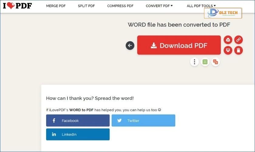 nhấn download pdf để tải file word vừa nén về máy tính
