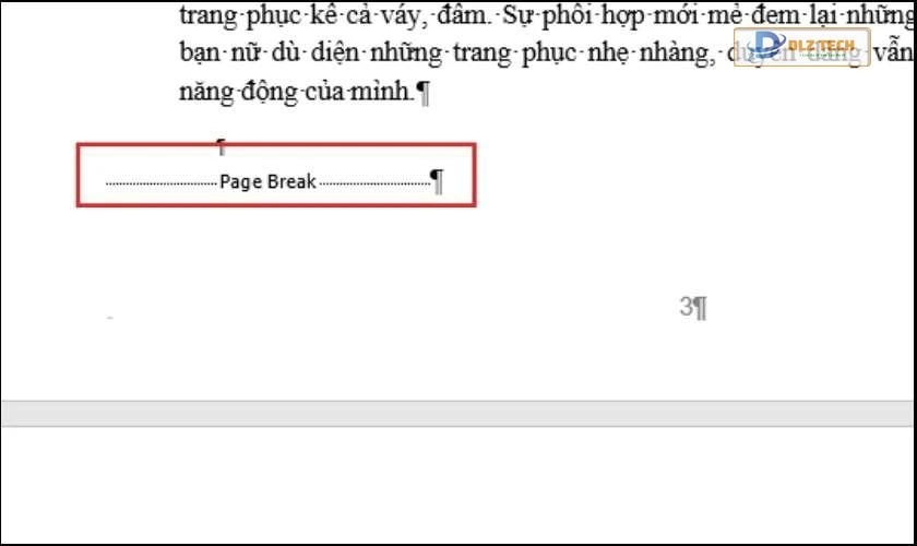 Chọn Delete để xóa ngắt trang
