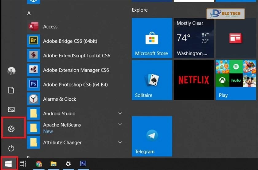 chọn vào phần bánh xe răng cưa