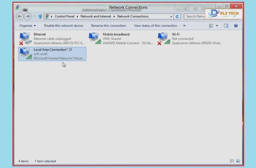 nhấp phải chuột vào mạng đang được dùng